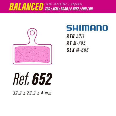 Pastillas LESS BRAKES Balanced 652 | Shimano XTR, XT, SLX 2 pistones