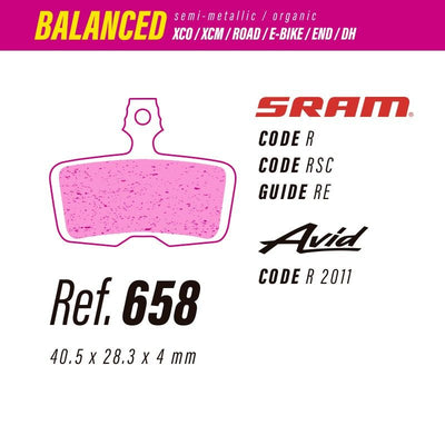 Pastillas LESS BRAKES Balanced 658 | Sram Code, Guide RE, DB8