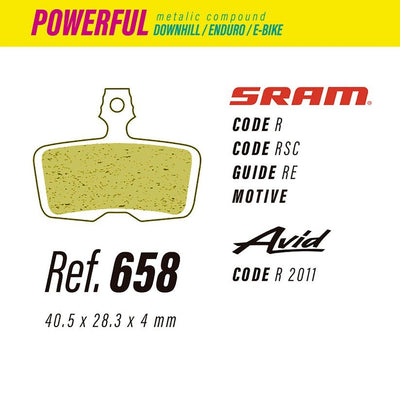 Pastillas LESS BRAKES Powerful 658 | Sram Code, Guide RE, DB8