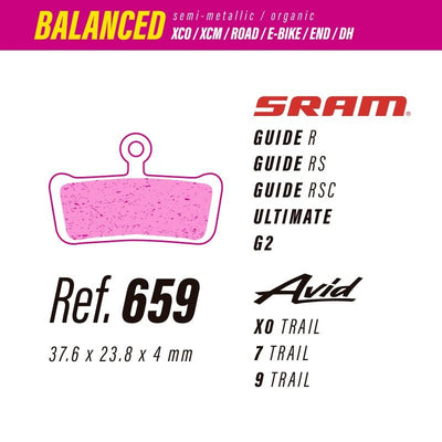 Pastillas LESS BRAKES Balanced 659 | Sram Guide - Ultimate - G2