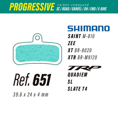 Pastillas LESS Brakes Progressive Carbon 651 | Shimano - TRP 4 pistones