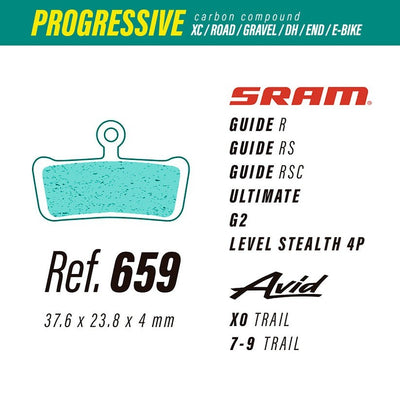 Pastillas LESS Brakes Progressive Carbon 659 | Sram Guide - Ultimate - G2