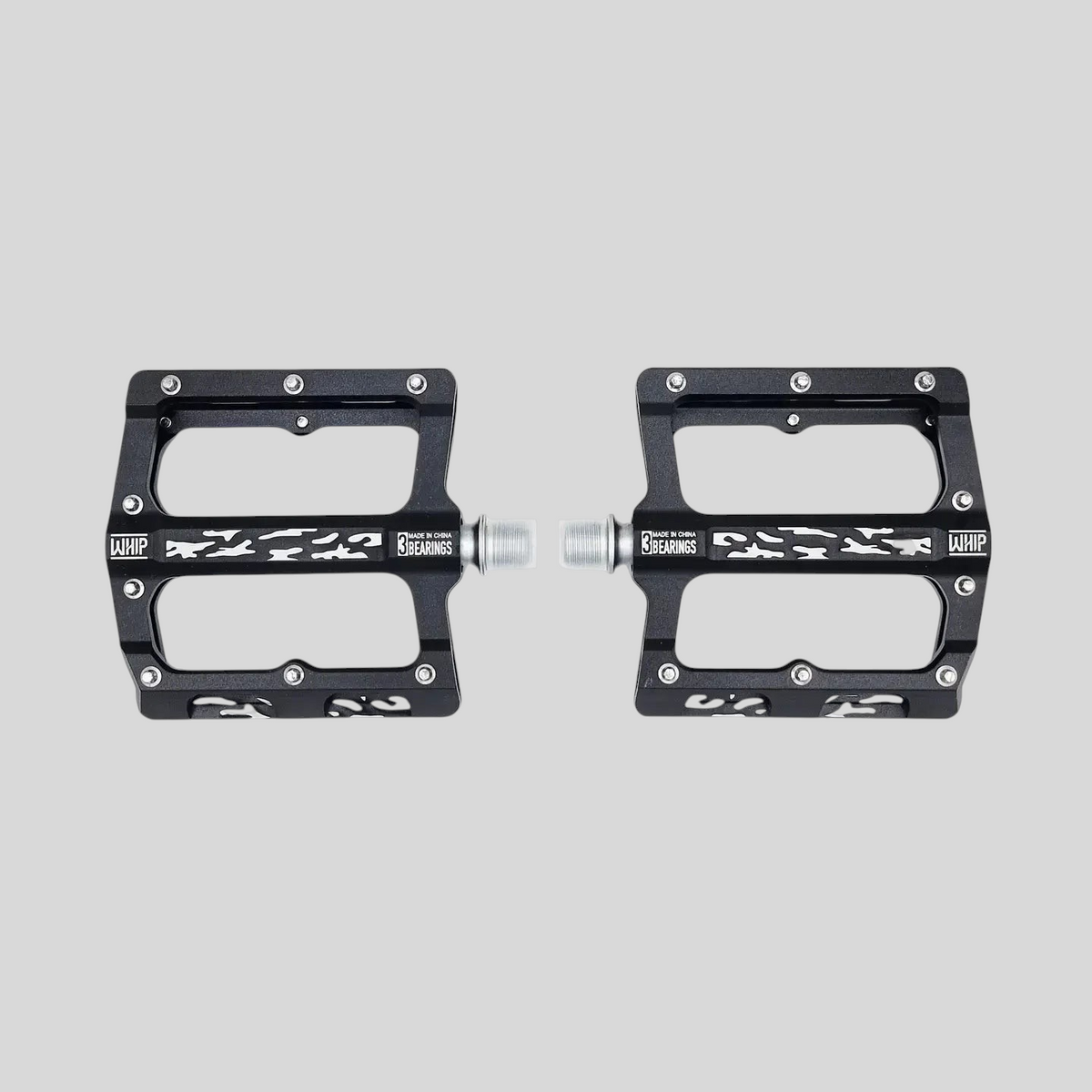 Pedales de plataforma negros Whip KP-190 de MZ Bikes con construcción CNC y rodamientos sellados para bicicleta