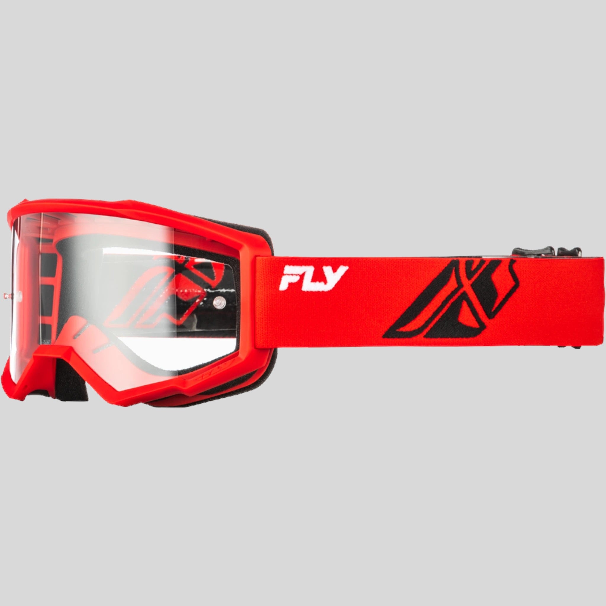 Fly Racing Focus Goggle | Antiparra MTB Rojo/Negro | Mica Transparente