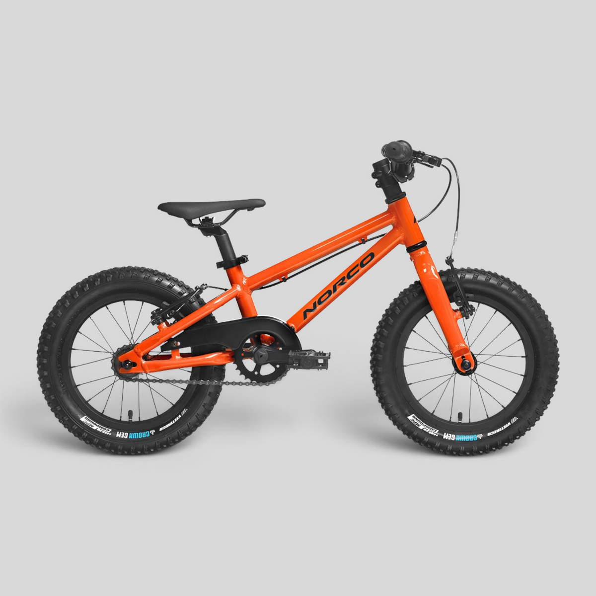 Bicicleta infantil MZ Bikes Norco Storm 16 SS de color naranja con cuadro de aluminio y neumáticos todoterreno