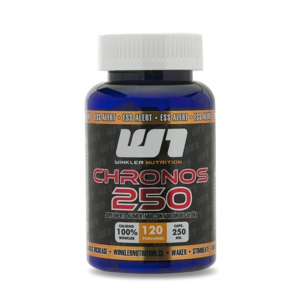 Cafeína Chronos de 250mg por porción Winkler Nutrition, 120 cápsulas