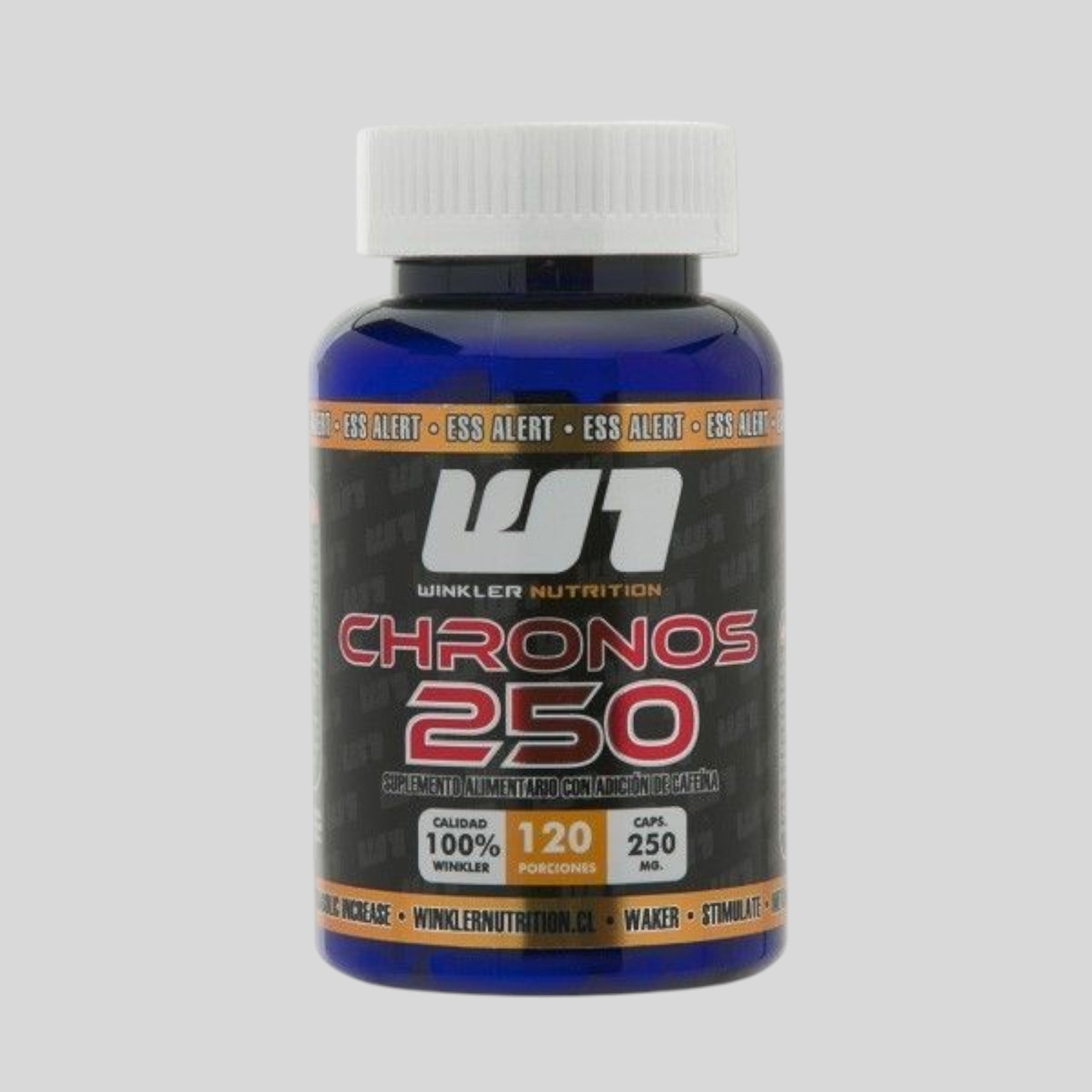 Cafeína Chronos de 250mg por porción Winkler Nutrition, 120 cápsulas