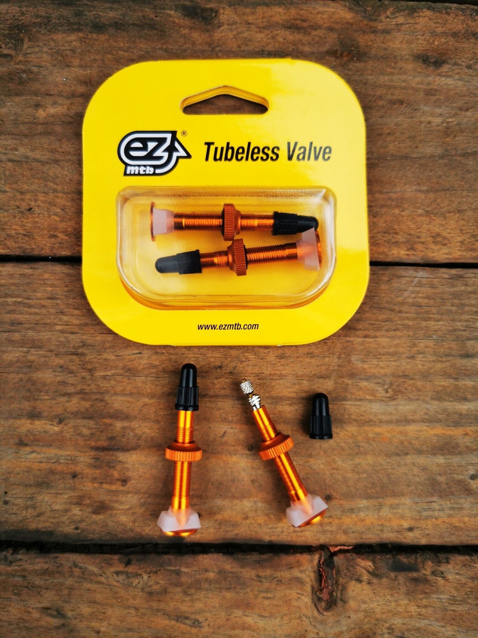 Válvula Tubeless Ezmtb Aluminio 40mm, naranjo