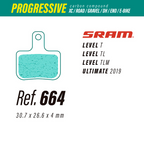 Pastillas LESS Brakes Progressive Carbon 664 | Sram Level, T, TL, TLM, Ultimate