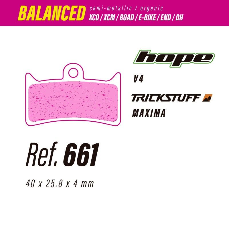 Pastillas LESS BRAKES Balanced 661 | Hope V4 - Lewis LHT