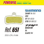 Pastillas LESS BRAKES Powerful 651 | Shimano Saint, Zee, Slate T4, DH-R Evo