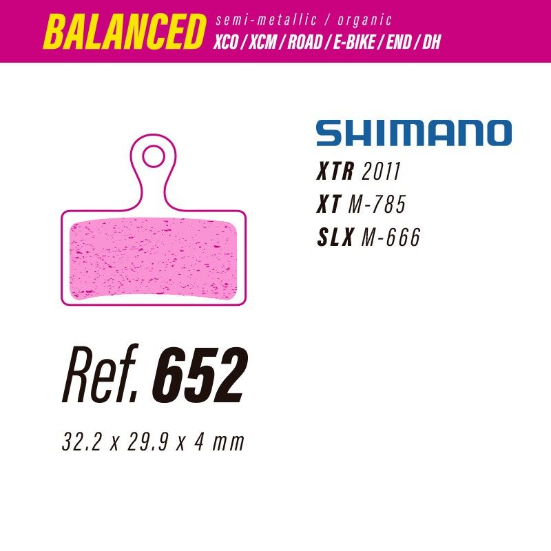 Pastillas LESS BRAKES Balanced 652 | Shimano XTR, XT, SLX 2 pistones