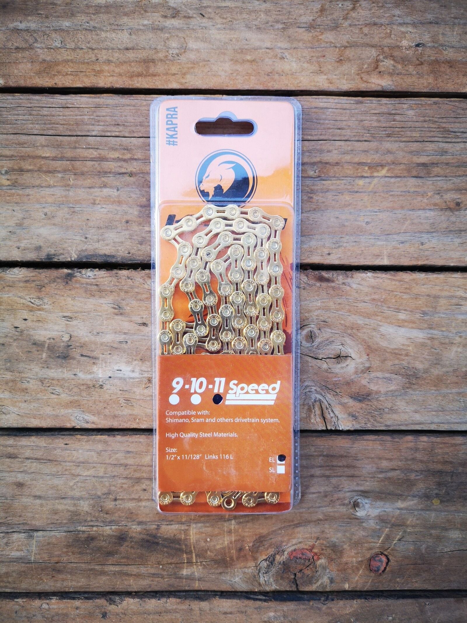 Cadena Kapra 11V Gold Perforada