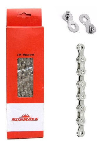 Cadena Sunrace 12v Silver, 126 links