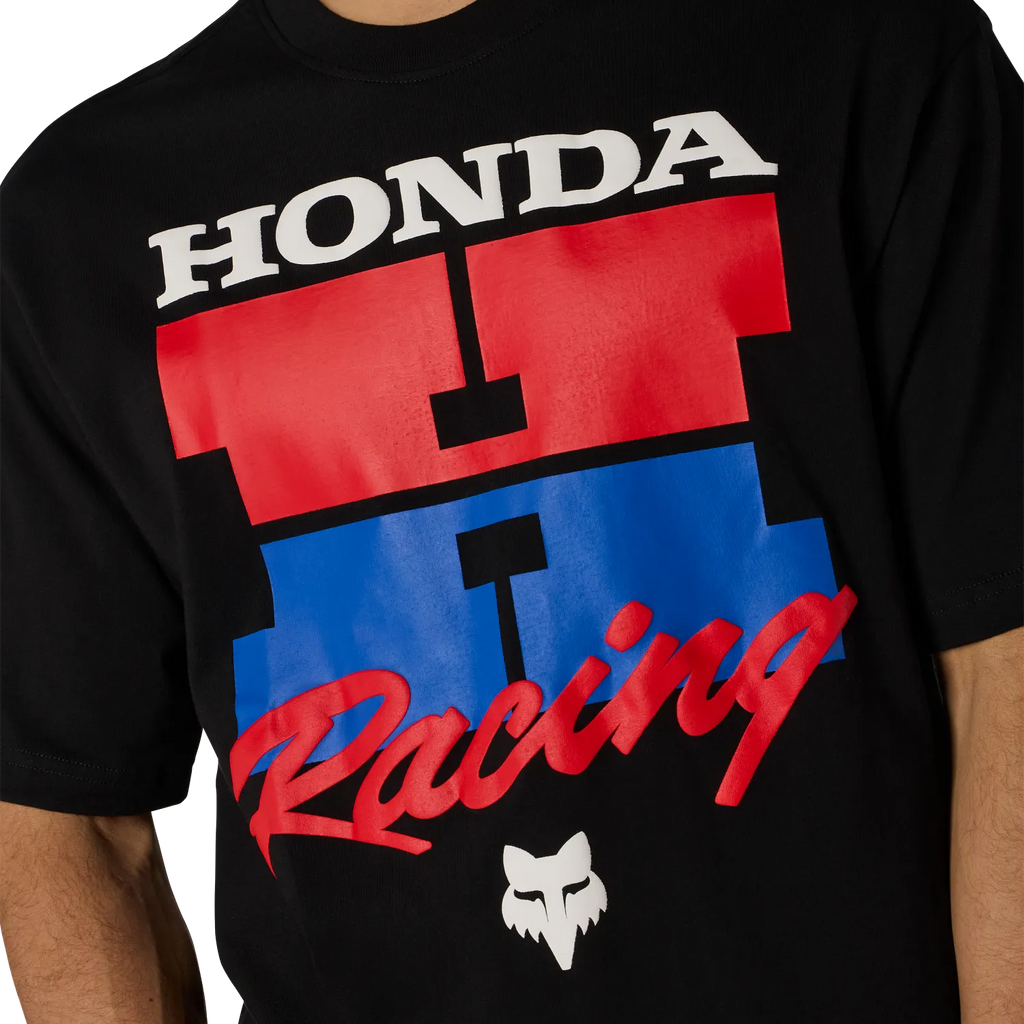 Polera Fox Racing Honda Midweight Tee negra, vista general