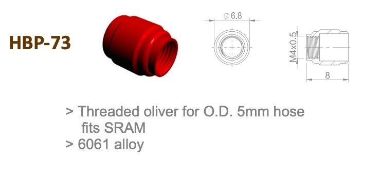 Oliva para Flexible Sram CON hilo, 5mm