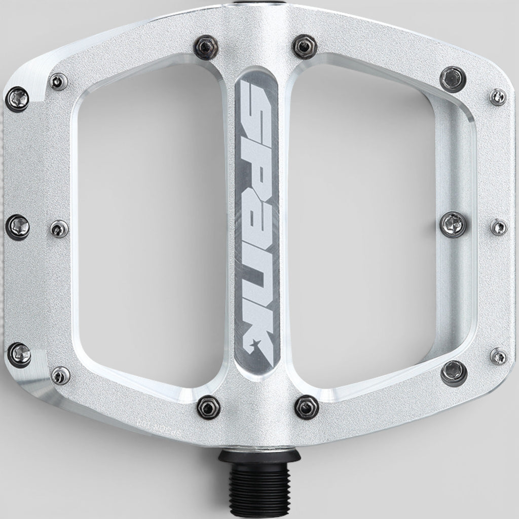 Pedal Spank Spoon 90 – Pedal de Plataforma MTB Aluminio Anodizado Raw Silver