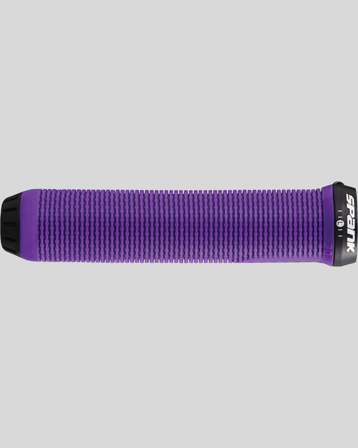 Puños MZ Bikes Spank Spike 30 de color morado con patrón Human Factor y sistema de bloqueo Lock-On para MTB