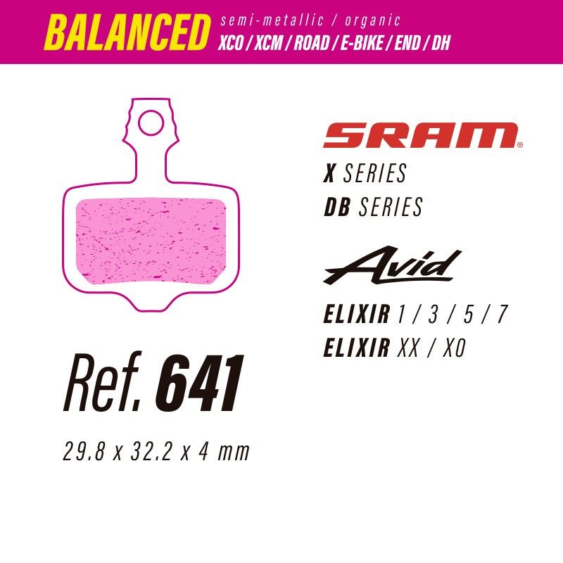 Pastillas LESS BRAKES Balanced 641 | Sram Red, Force, Rival AXS