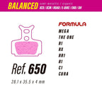 Pastillas LESS BRAKES Balanced 650 | Formula Mega, The One, R1,RX, RR1, R1, C1, CURA
