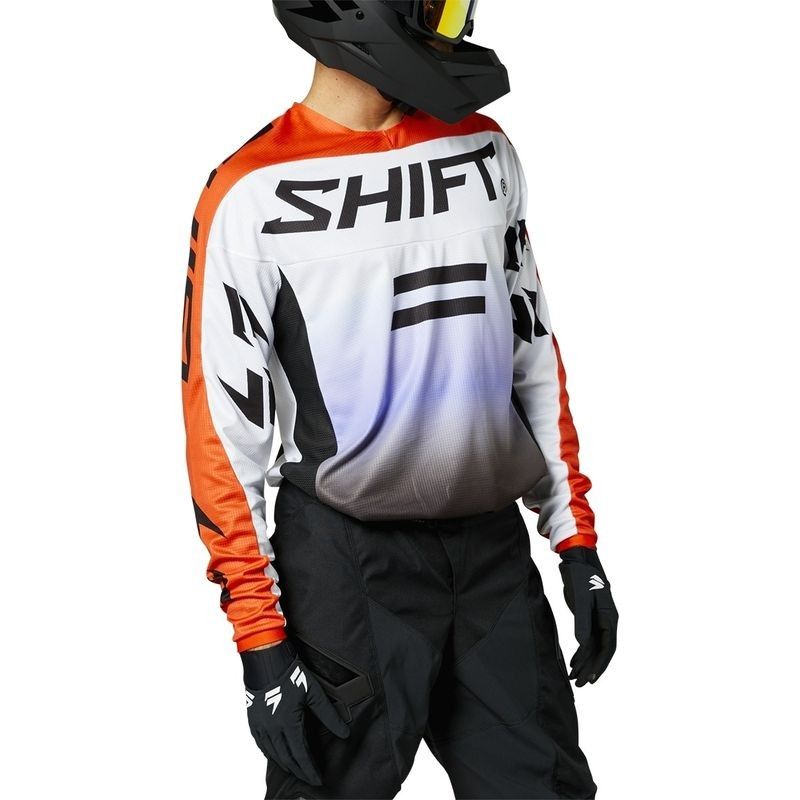 Jersey SHIFT Moto Whit3 Label Fade, negro/blanco/naranjo