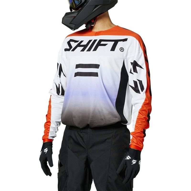 Jersey SHIFT Moto Whit3 Label Fade, negro/blanco/naranjo