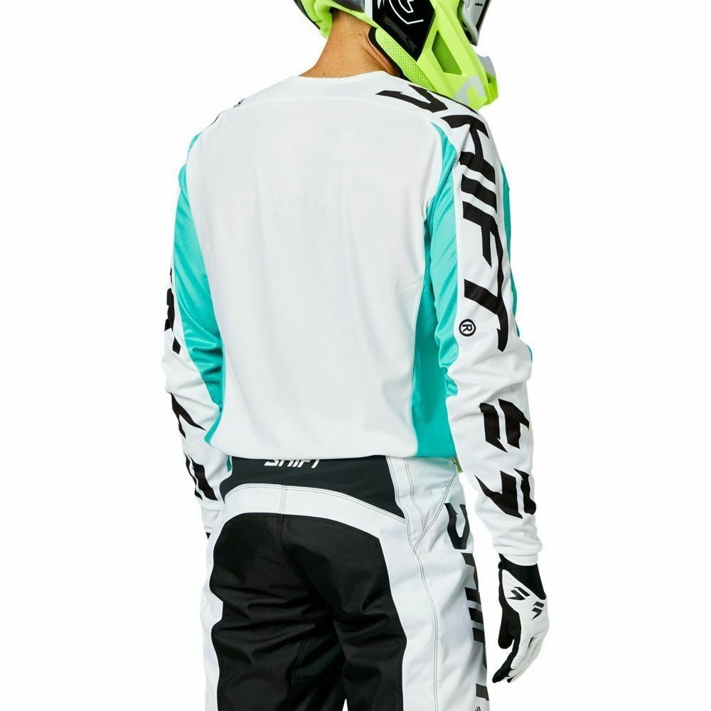 Jersey SHIFT Moto Whit3 Label Fade, blanco/verde