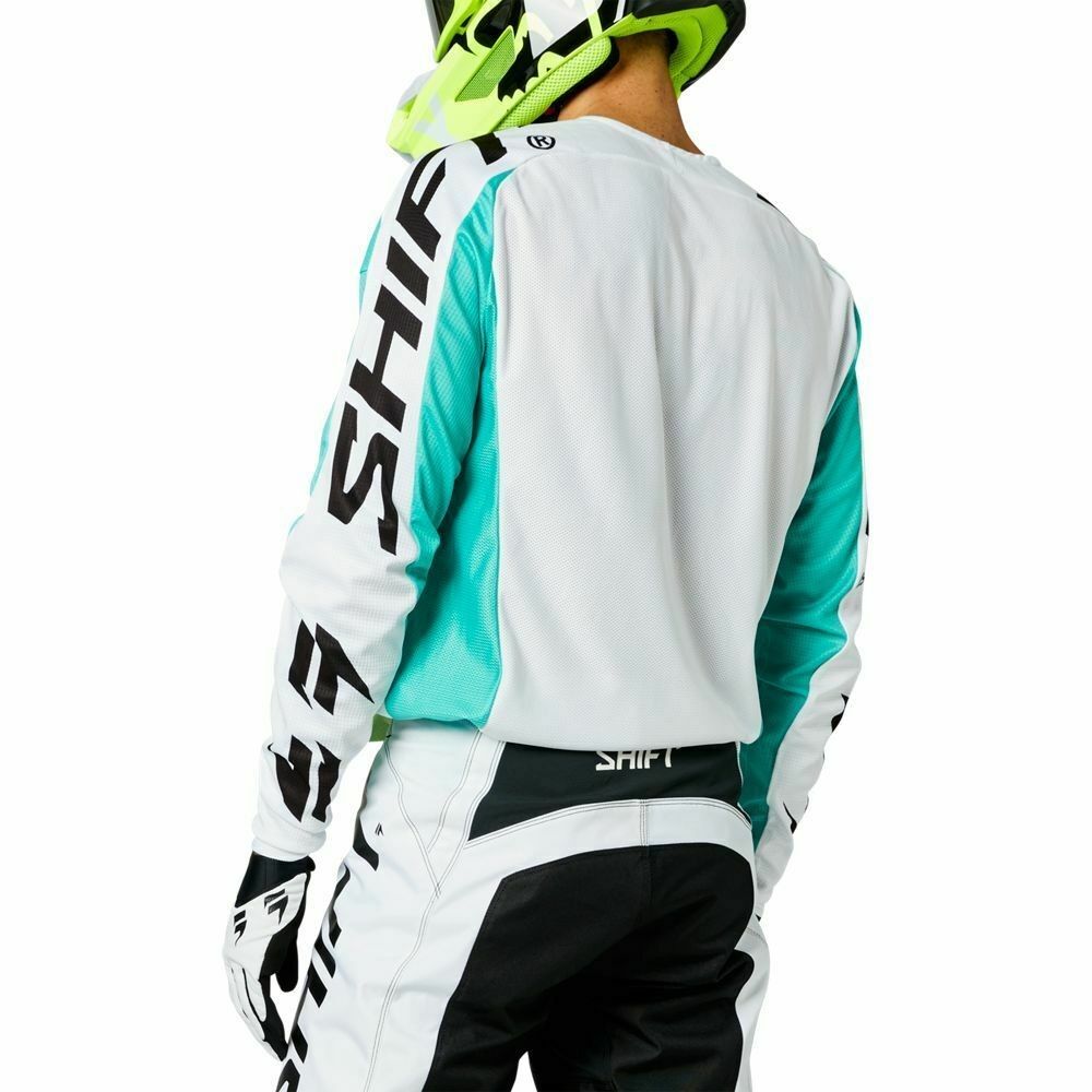 Jersey SHIFT Moto Whit3 Label Fade, blanco/verde