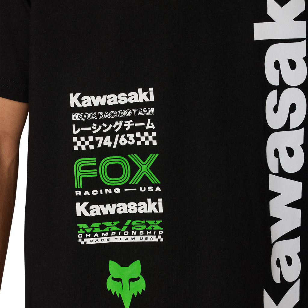 Polera Fox Racing Kawi 195 Original Tee negra, detalle cuello