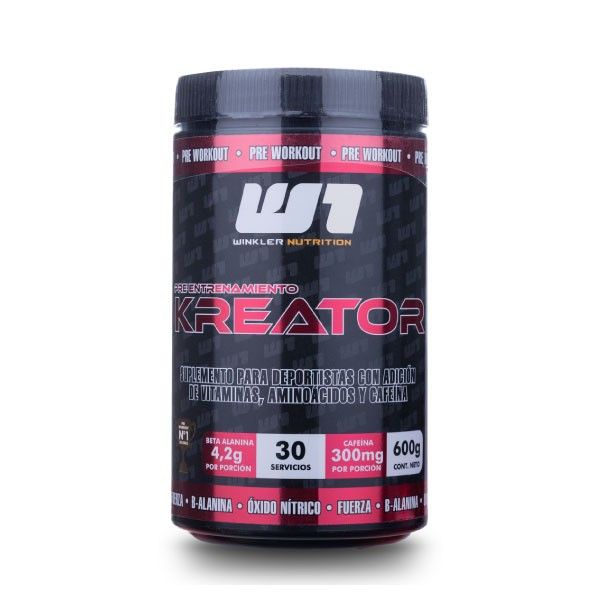 Pre Entreno Kreator Winkler Nutrition, sabor Cherry Gum, 600 grs
