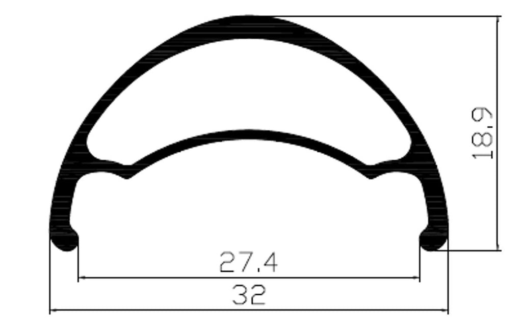 Llanta Weinmann aro 27.5 - U32 TL negra 32H FV