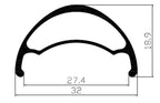 Llanta Weinmann aro 27.5 - U32 TL negra 32H FV