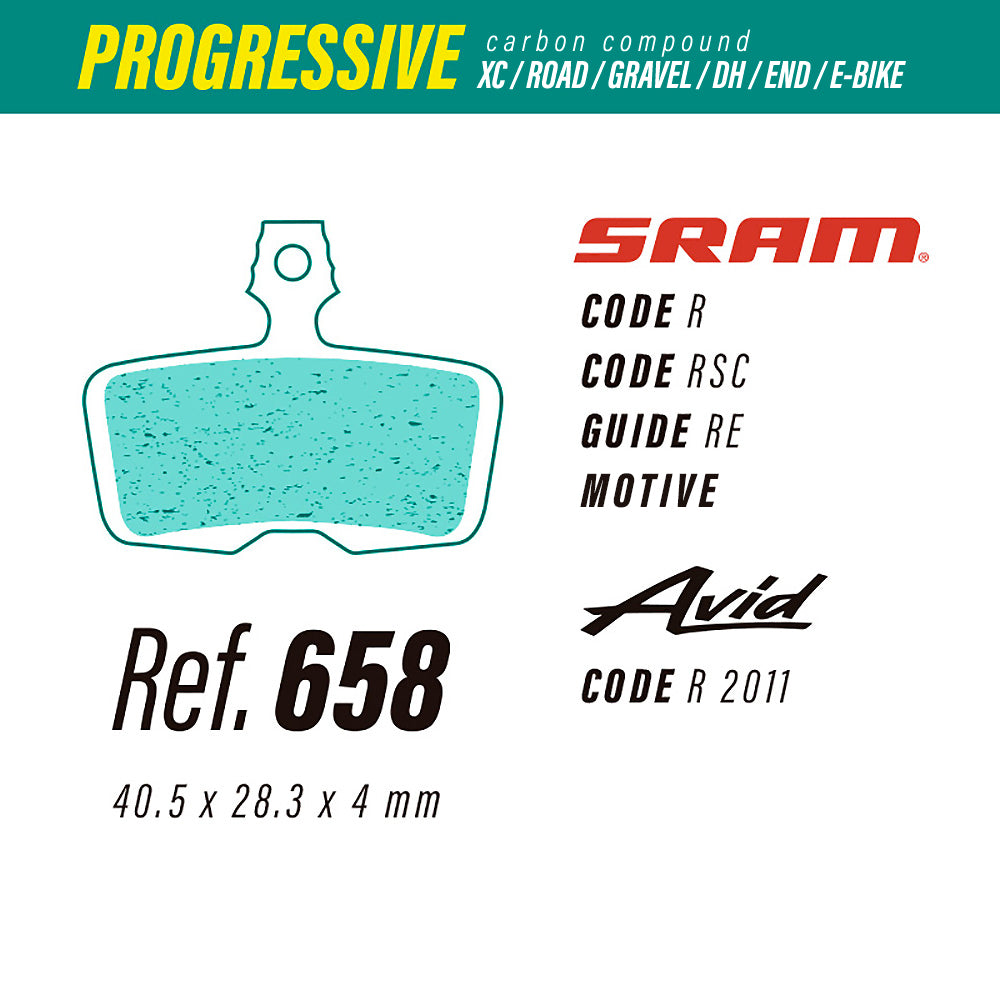 Pastillas LESS Brakes Progressive Carbon 658 | Sram Code, Guide RE, DB8