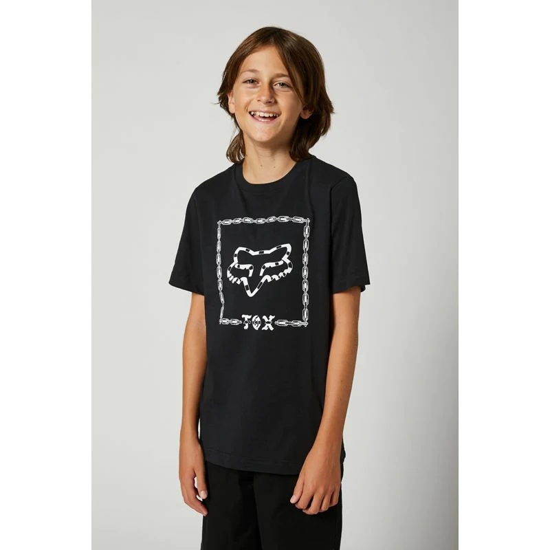 Polera Lifestyle FOX de Niño Manga Corta Timed Out, Negra