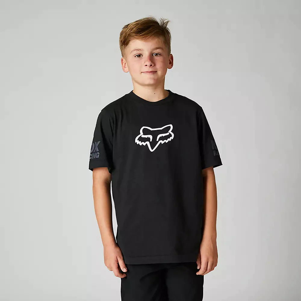 Polera FOX de Niño Manga Corta Karrera, Negra