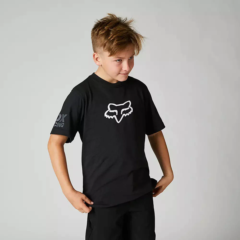 Polera FOX de Niño Manga Corta Karrera, Negra