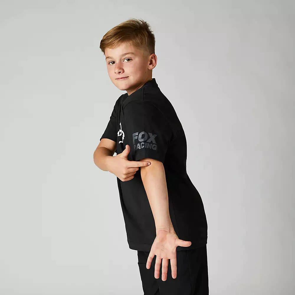 Polera FOX de Niño Manga Corta Karrera, Negra