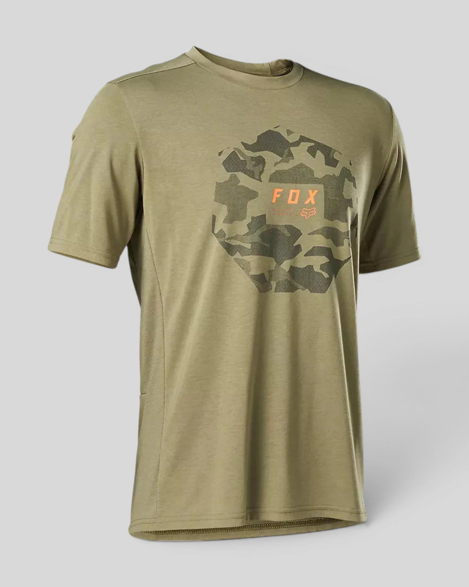 Jersey FOX Ranger Camo Moth Drirelease, Manga Corta, Café
