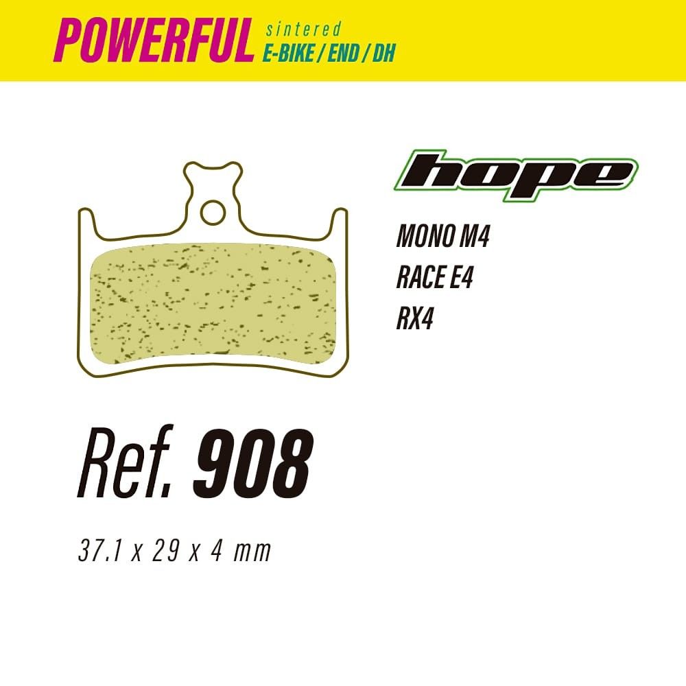 Pastillas LESS BRAKES Powerful 908 | Hope E4 V1