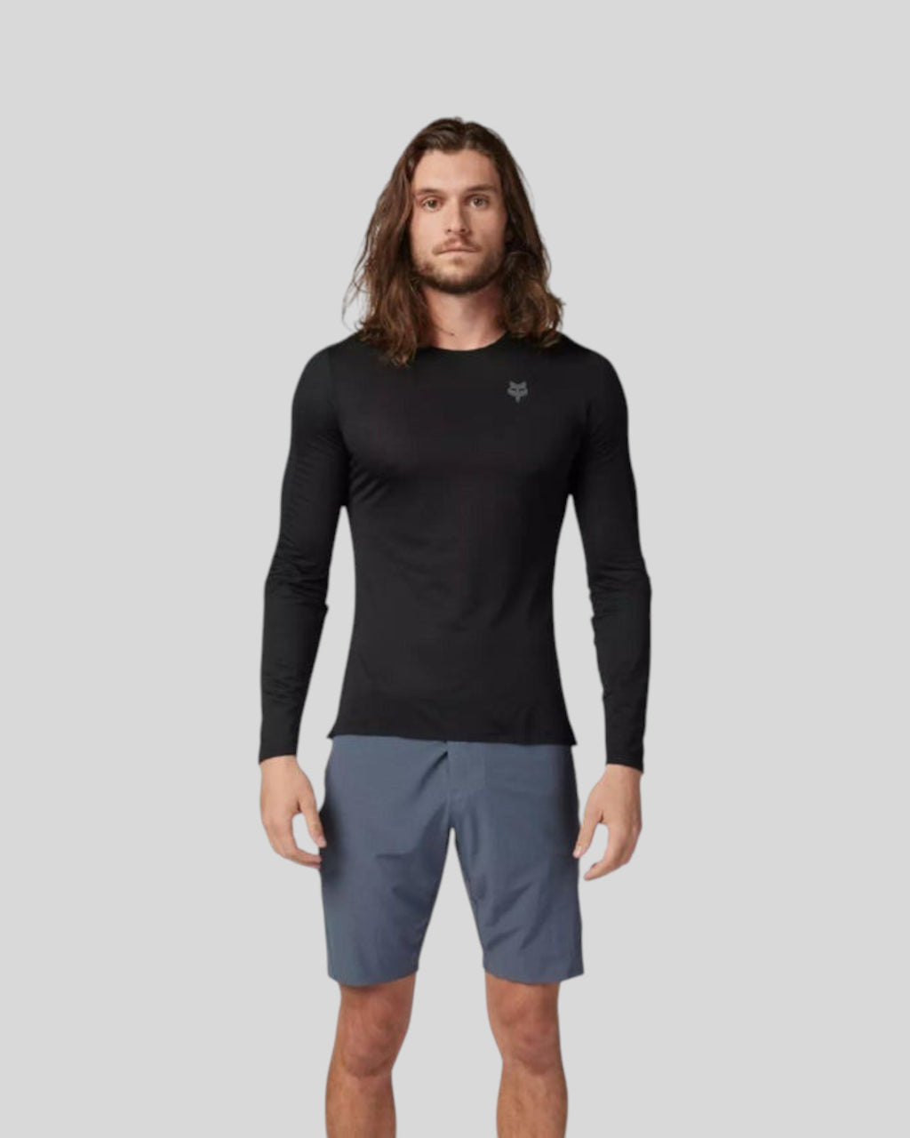 Jersey FOX Flexair Ascent Manga Larga, Negro