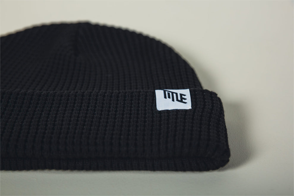 Gorro de Lana Title Waffle Negro