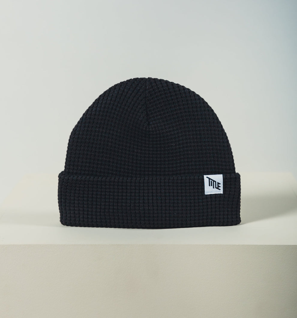 Gorro de Lana Title Waffle Negro
