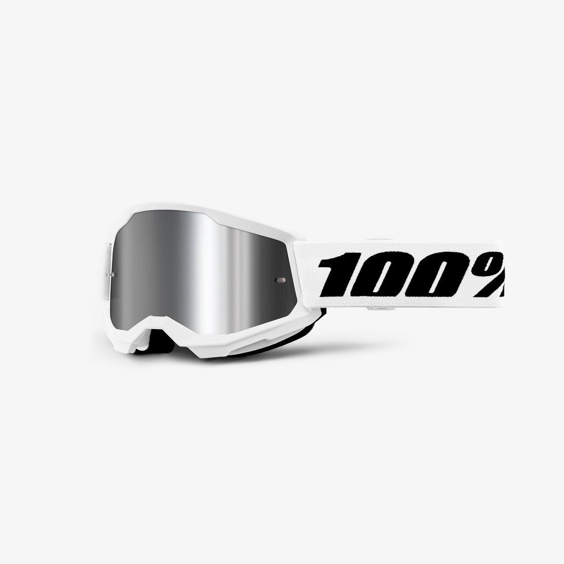 Antiparra 100% Strata 2 Goggle White, mica silver espejada