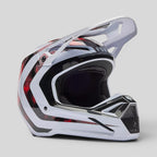 Casco FOX Moto V1 Kairos, Blanco/Rojo-Flúor