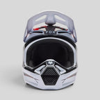 Casco FOX Moto V1 Kairos, Blanco/Rojo-Flúor