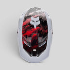 Casco FOX Moto V1 Kairos, Blanco/Rojo-Flúor