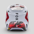 Casco FOX Moto V1 Kairos, Blanco/Rojo-Flúor