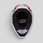 Casco FOX Moto V1 Kairos, Blanco/Rojo-Flúor