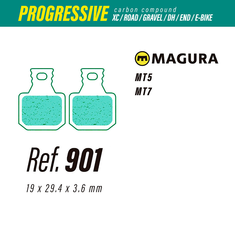 Pastillas LESS BRAKES Progressive Carbon 901 | Magura MT5 - MT7