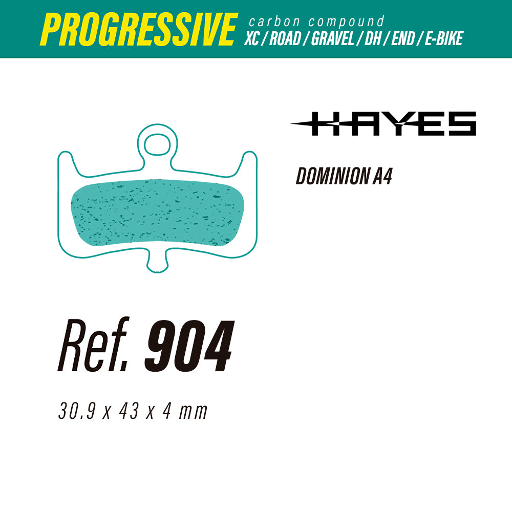 Pastillas LESS BRAKES Progressive Carbon 904 | Hayes Dominion